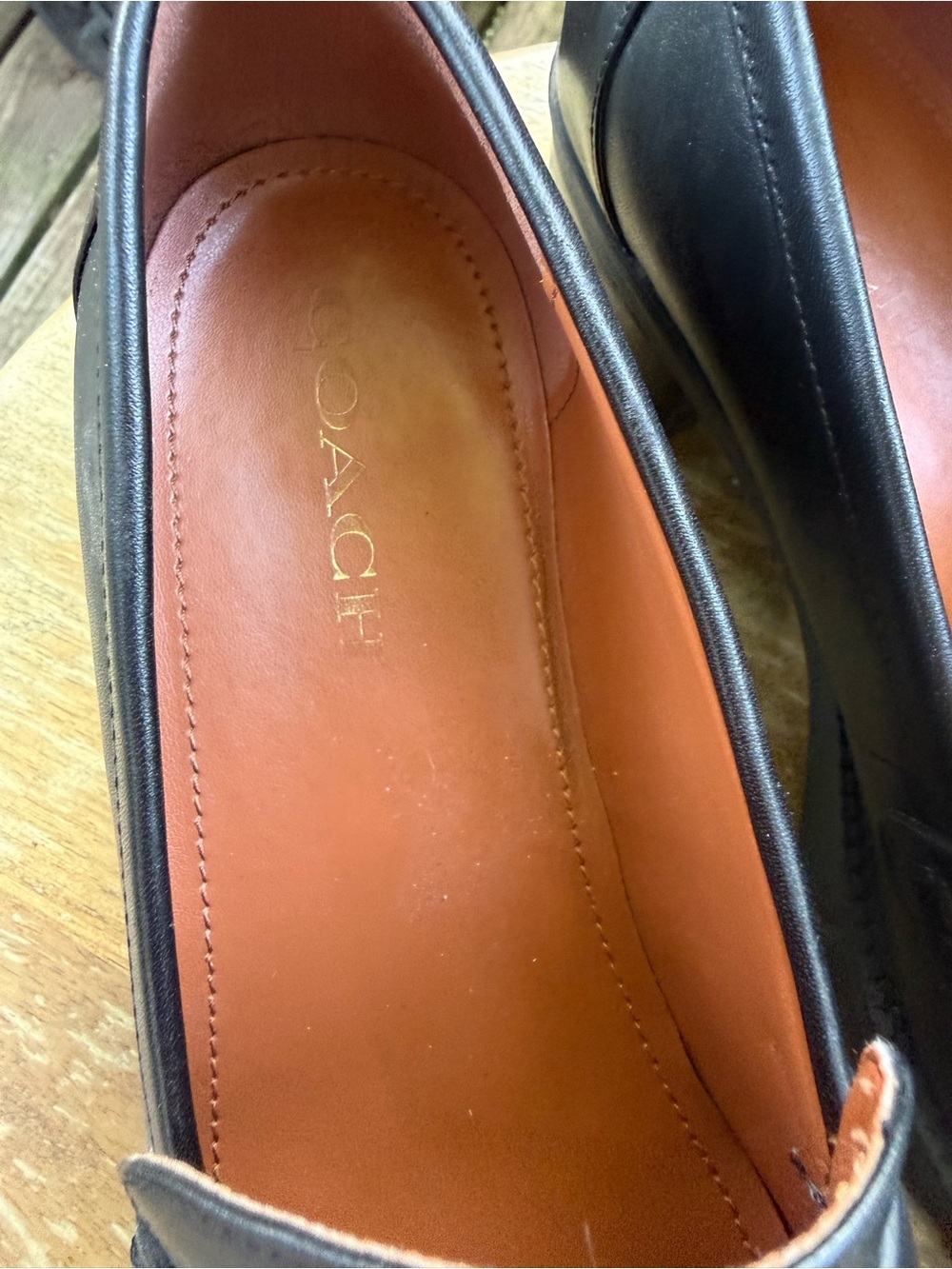 Coach Colleen platform loafers black leather women’s size 8 EUC 90s inspired - Picture 5 of 9